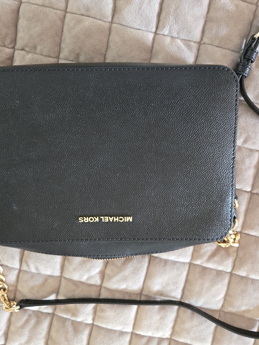 Michael Kors Jet Set Travel Black Saffiano Leather Crossbody